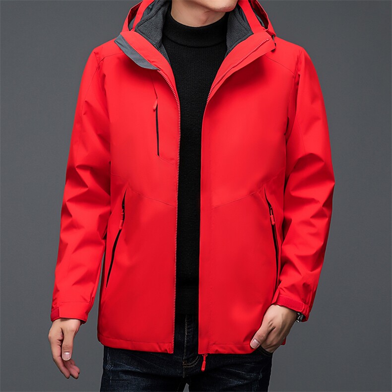 秋冬连帽男宽松加绒可脱卸内胆冲锋衣外套户外运动服BSN3007-P165,男装棉衣,星座1105-3