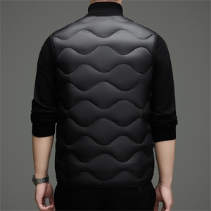 现货冬季新款男士V领羽绒服马甲90白鸭绒保暖商务休闲羽绒服马甲图片