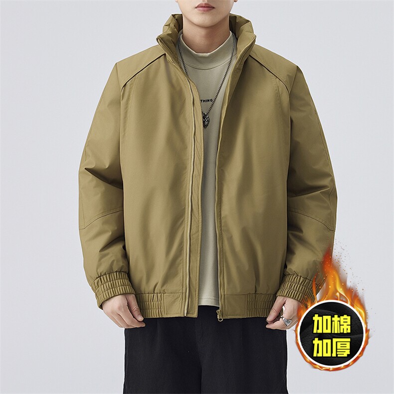 现货美式高街休闲棉衣夹克三防立领纯色户外工装加厚棉服外套,男装夹克,电商A486