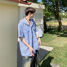 连帽格子防晒衫百搭宽松衬衣外套薄CS06002P45短袖DCS06002P40，男装防晒衣，星座1004（原星座815-3）