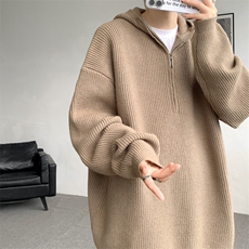 8XL-M毛衣男特大码宽松潮牌慵懒风痞帅连帽套头针织衫MY1509/P75，男装针织衫/毛衣，电商B238