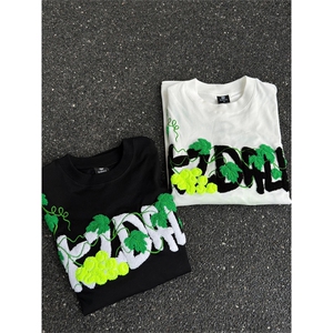 葡萄网球毛巾绣短袖T恤男女刺绣宽松上衣 A470-印花-P25 刺绣-P35图片