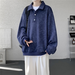 现货WY10165-特P48 控88美式复古解构拼接大码男宽松情侣套头卫衣图片
