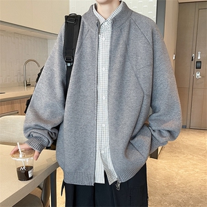 韩系立领拉链毛衣cleanfit灰色针织开衫外套情侣5Q1136-TP65控118图片