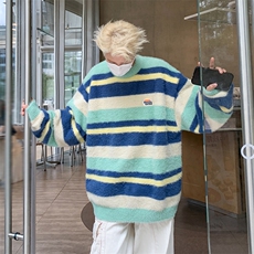 复古卫衣男潮牌街头宽松百搭情侣休闲外套，男装针织衫/毛衣，星座716-3