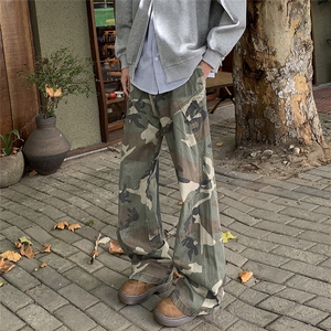 迷彩色休闲裤男士韩版潮流高街帅气2025春季ins宽松长裤K6018-P49图片