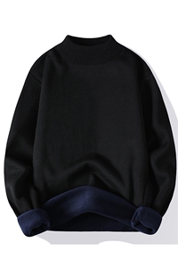 2023-403-1-M668-P26男新款半高领一体绒毛衣针织衫时尚帅气加绒图片