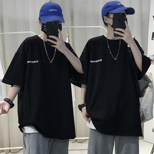 XZ115A-T06 200克纯棉男女字母印花大码S-5XL 10色T恤衫圆领半袖图片