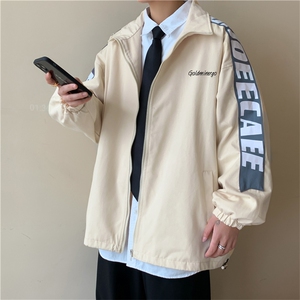 潮牌立领外套男春秋季夹克复古宽松情侣高街上衣JK0875-P58图片
