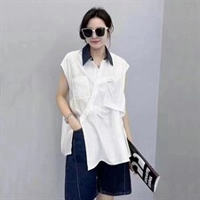 夏季短袖衬衫，女装衬衫，一点点