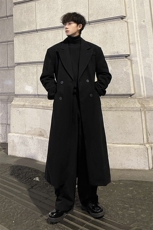 秋冬外景新款毛呢大衣男宽松英伦风衣中长款外套情侣MN99805/P125，男装毛呢大衣，电商B316