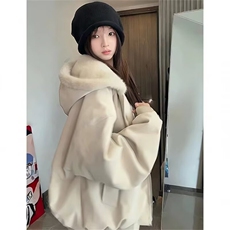 美式复古高级感重磅仿兔毛连帽座山雕棉服冬季棉衣外套LJG033-P90，男装棉衣，星座1008