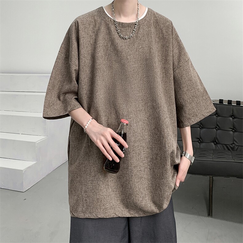 风复古亚麻短袖男棉麻t恤男半袖ZT71099-P35,男装T恤,电商A040