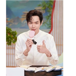 新中式衬衣男黑白色立领中山领张若昀同款刺绣订婚衬衫~C1511图片