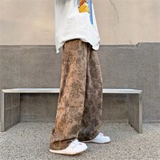 垂坠感vibe风裤子男痞帅直筒裤高街ins宽松拖地休闲长裤k7702-p33，男装休闲裤，星座1008-1