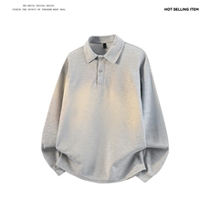 PL9010-P21-控48-现货POLO衫男长袖T恤纯色翻领透气网眼，男装Polo衫，星座116