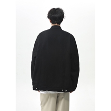 美式哈灵顿立领工装夹克男高级感重磅机车服外套25XJ55229特批65，男装夹克，电商A042