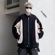 春季高街复古机服宽松立领美式潮流情侣百搭休闲夹克JK9033-p70，男装夹克，星座1008-2