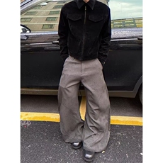 春季新款美式街头cleanfit解构拼接弯刀西裤男宽松阔腿休闲裤，男装西裤，星座506A