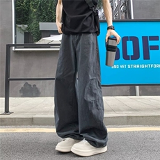 美式阔腿牛仔工装裤牛仔裤男女秋季新款高腰宽松百搭休闲直筒裤，男装牛仔裤，四季星座505