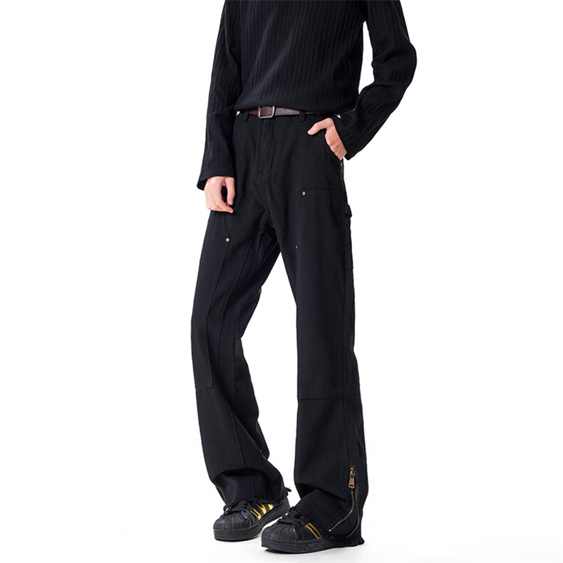 B221美式ins高街小众百搭微喇拉链牛仔裤LK22049-P60控78,男装牛仔裤,电商B221