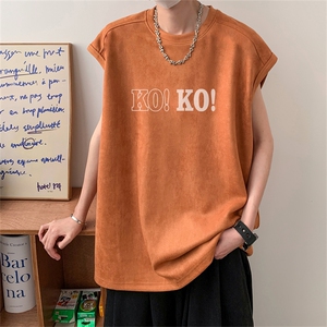 麂皮绒背心坎肩男T恤美式港风潮JB3028-P28控48图片