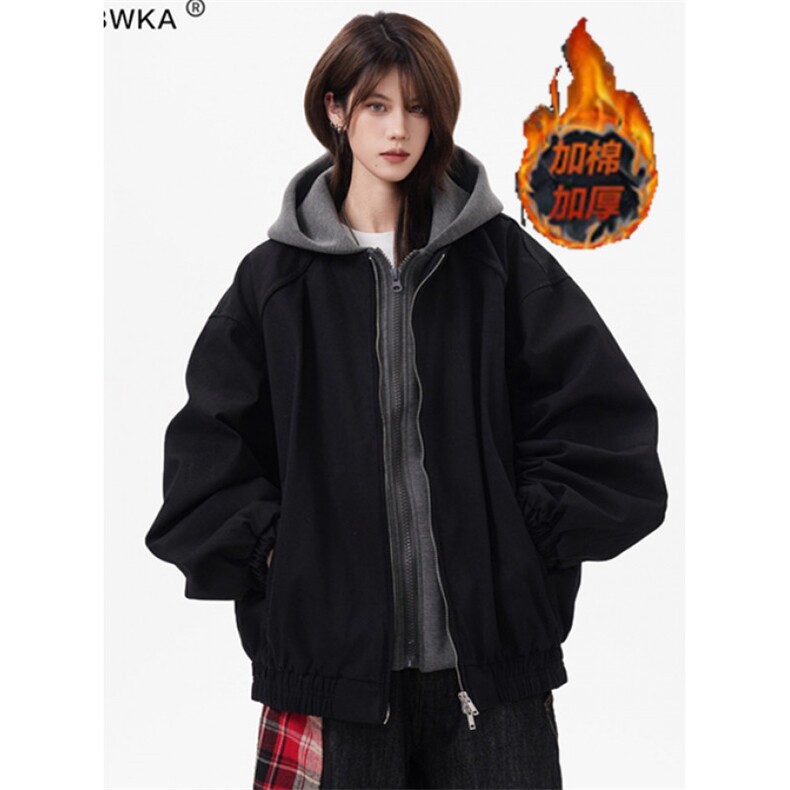 [001] 小众座山雕毛绒连帽卫衣假两件穿外套情侣 A079-J9977-P82图片
