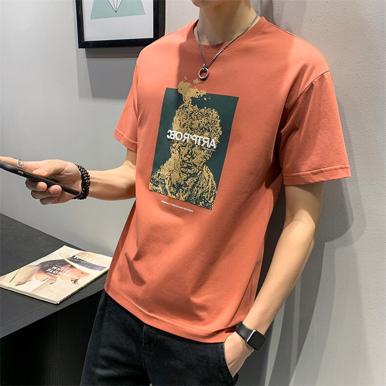 100%棉主推夏装新款纯棉短袖T恤男款休闲风体恤95012,男装T恤,电商D240-242