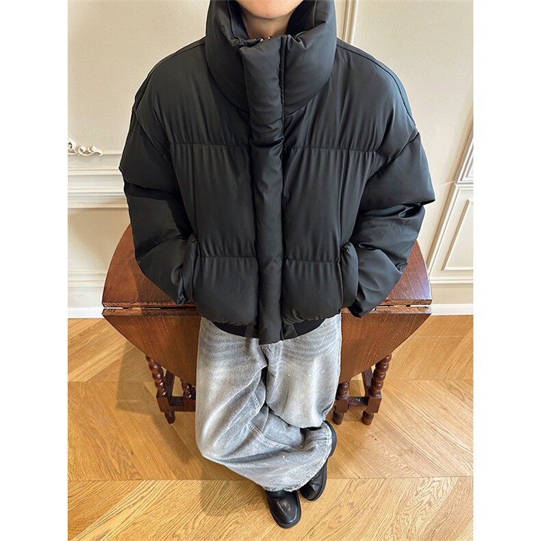 冬季加厚保暖PU皮棉衣短宽cleanfit面包服美式棉服MF3667-特P85图片