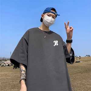 抖音得物二开 现货 220克夏装重磅美式高街宽松短袖t恤 MT178图片
