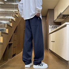 休闲裤男士秋冬新款针织卫裤宽松直筒裤潮牌运动阔腿长裤M552-P40，男装休闲裤，星座509