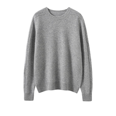 2025新款秋冬100%纯山羊绒衫女圆领针织衫宽松百搭毛衣套头加厚，女装针织衫/毛衣，暖绒情旗舰店