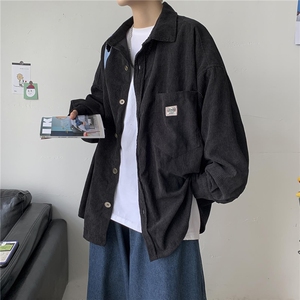 秋冬 韩版灯芯绒外套长袖韩版衬衫宽松衬衣中性夹克 H202/P45图片