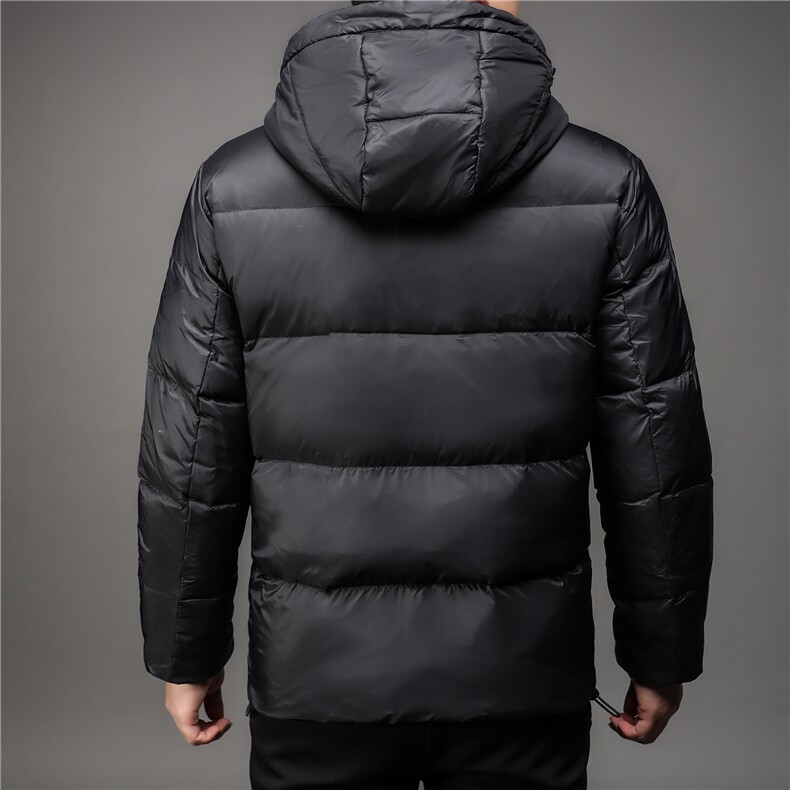 冬季羽绒服男青年短款加厚保暖时尚潮流简约白鸭绒连帽外套潮服,男装羽绒服,钱塘6003（原4033）