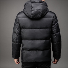 冬季羽绒服男青年短款加厚保暖时尚潮流简约白鸭绒连帽外套潮服，男装羽绒服，钱塘6003（原4033）