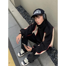 【有货】半拉链立领卫衣男春秋美式高街机车夹克外套WT05CC-P65，男装夹克，星座1007（原301D）