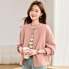 2026年春秋季新款时尚大码妈妈装气质显瘦休闲百搭两面穿外套，女装短外套，独衣靓