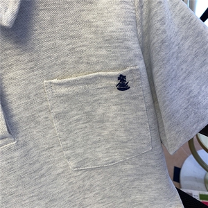 TT058-P45 短袖t恤女夏2025新款短款潮刺绣口袋正肩翻领上衣女装图片