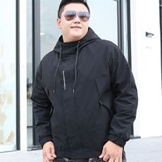 男大码连帽薄款刺绣夹克外套5032-1_1886(M-4XLP655XL-9XLP75)，男装夹克，星座1516-1
