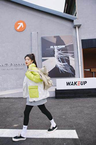 2021冬撞色羽绒服，女装羽绒服，YOUER DENG