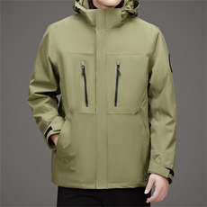 男士户外三合一冲锋衣两件套加棉加厚可卸内胆秋冬防风服登山外套，男装夹克，钱塘6003（原4033）