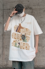 男装短袖t恤夏季落肩袖宽松动物印花五分袖体恤XZ514-2-2401-P28，男装T恤，星座514-2(原B239)