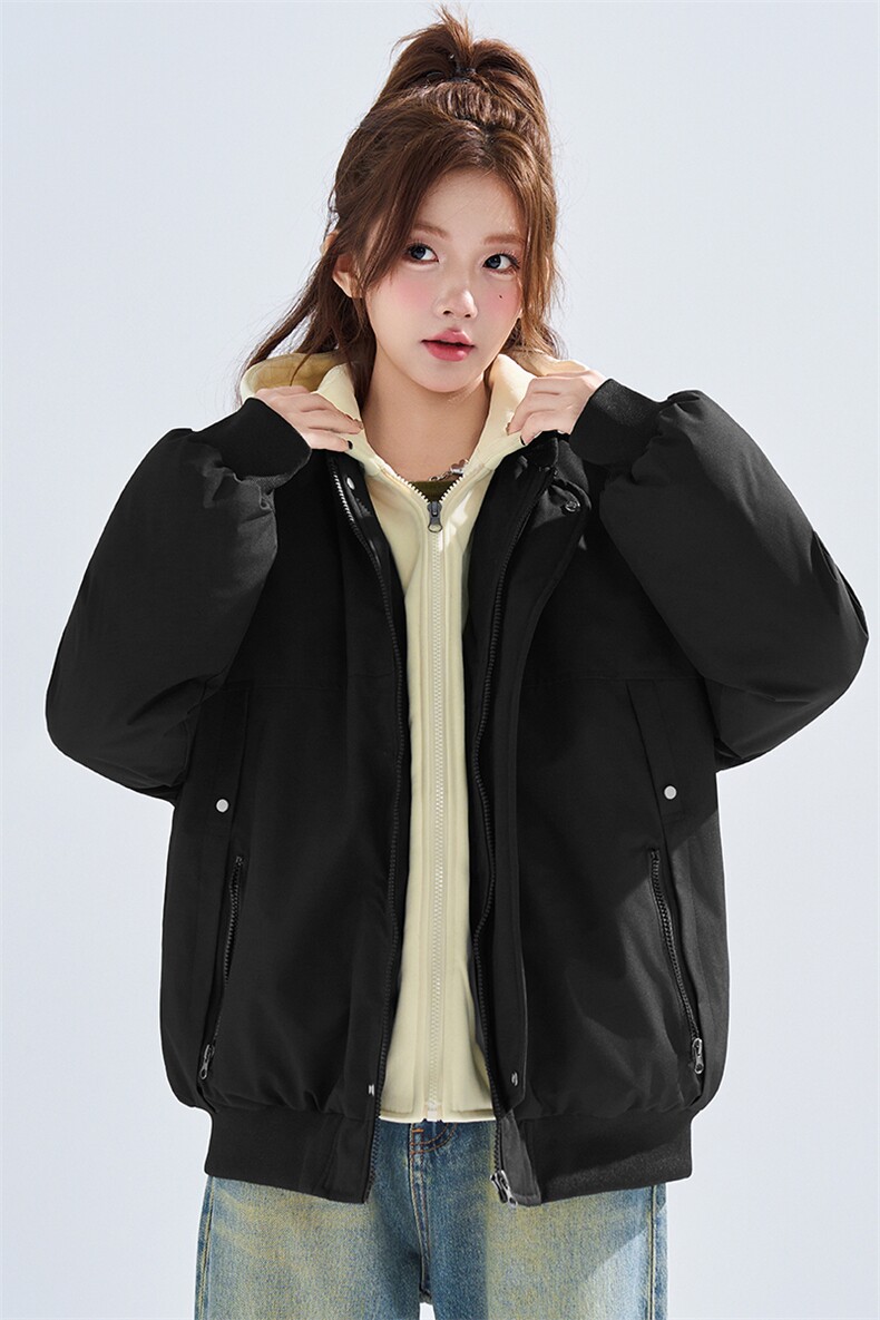 新款冬季大码羽绒棉服棉袄连帽假两件韩版宽松外套A436-2583-P95,男装棉衣,电商A436