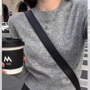 时尚百搭春秋薄款修身显瘦羊毛针织打底衫图片
