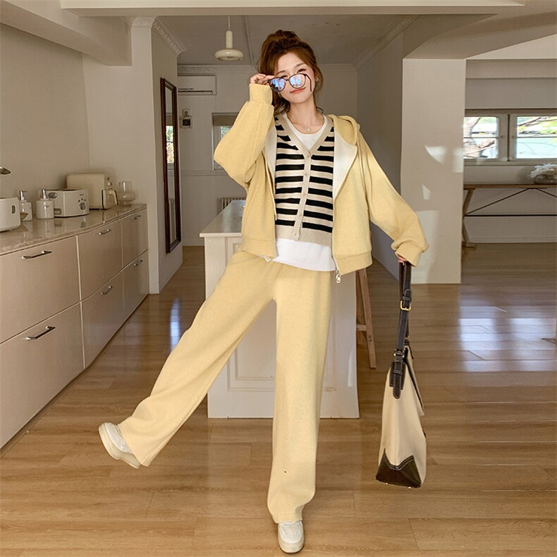 【新品】流行奶呼呼淡黄色时尚套装两件2C187-8509-P165-K228,女装套装/套裙,2C187