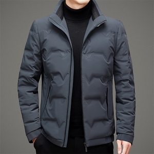 高端中老年80白鹅绒羽绒服夹克冬季新款男潮牌加厚立领羽绒服外套图片
