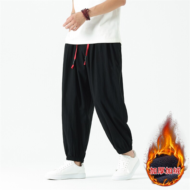 冬季加绒加厚禅修居士服僧侣灯笼裤风亚麻裤休闲长裤TP35，男装卫衣，星座225-1