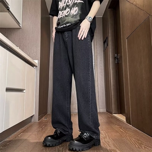 牛仔长裤男宽松直筒港风版拖地裤老爹裤裤子高街ins潮 N8182图片