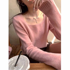 秋冬新款纯色针织套头上衣时尚休闲百搭，女装羊绒衫，鹿一羊绒