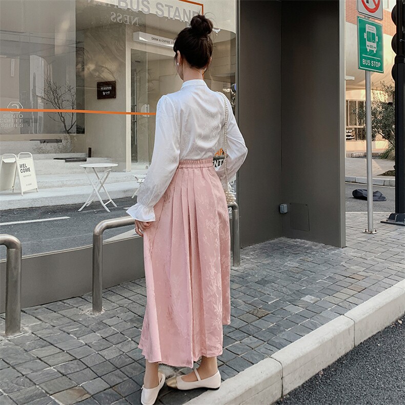 2024春装新款新中式衬衫改良马面裙套装B2-206-3206-154K208,女装连衣裙,来米儿